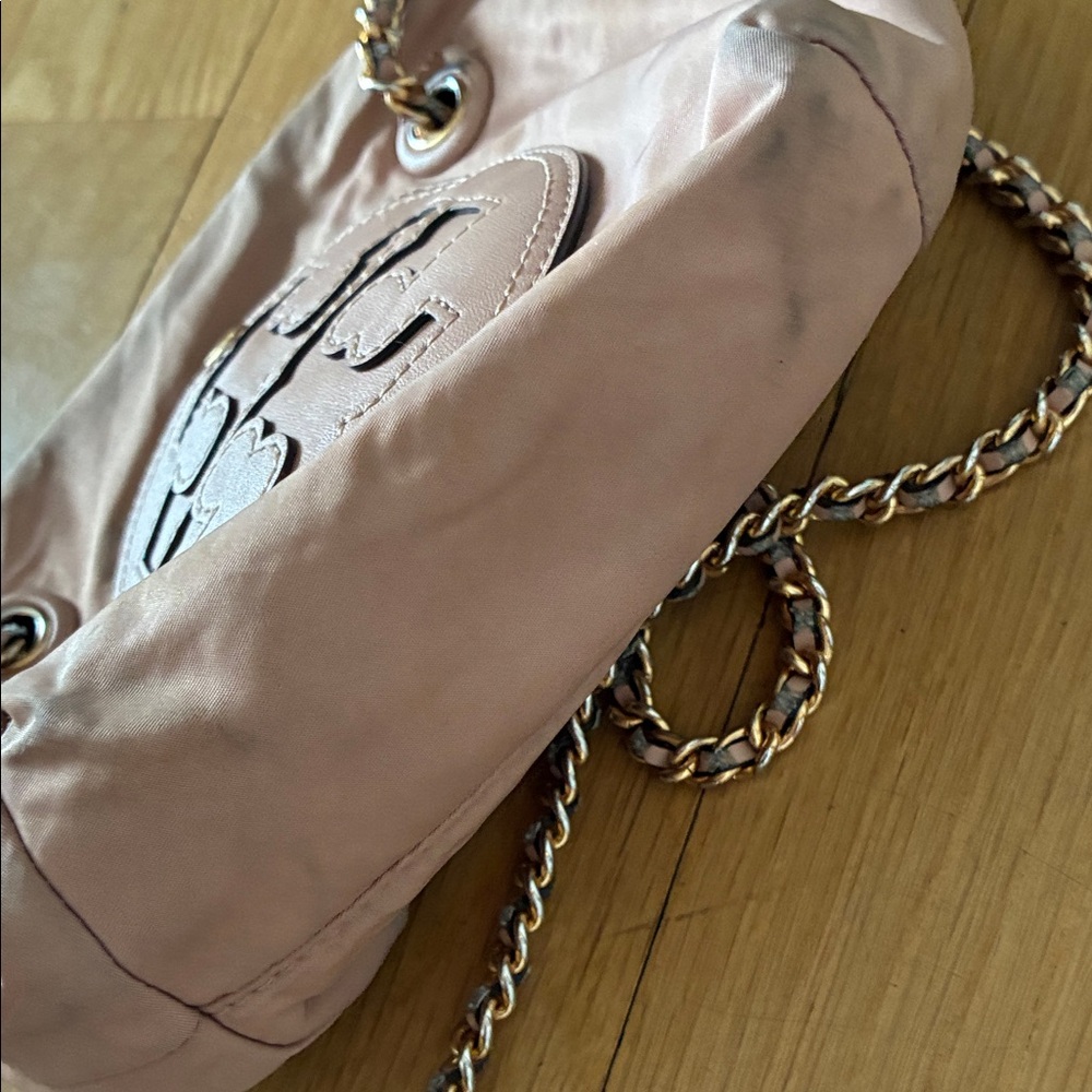 Tory Burch Ella Blush nylon Logo Chain Shoulder Bag - Picture 9 of 9